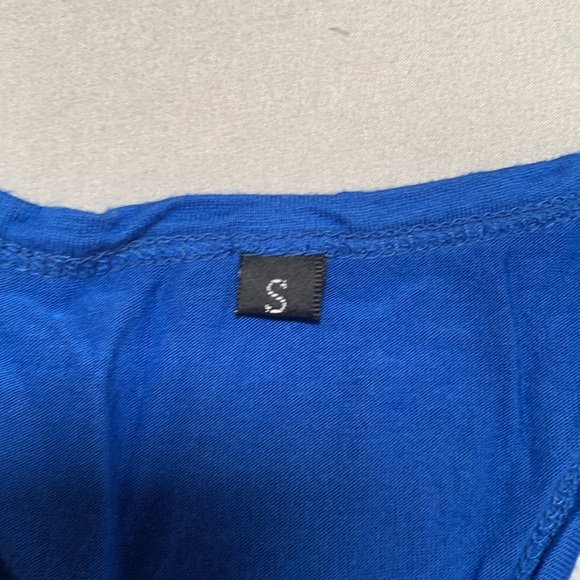 Blue Draped Back Workout Tank - Picture 2 of 2